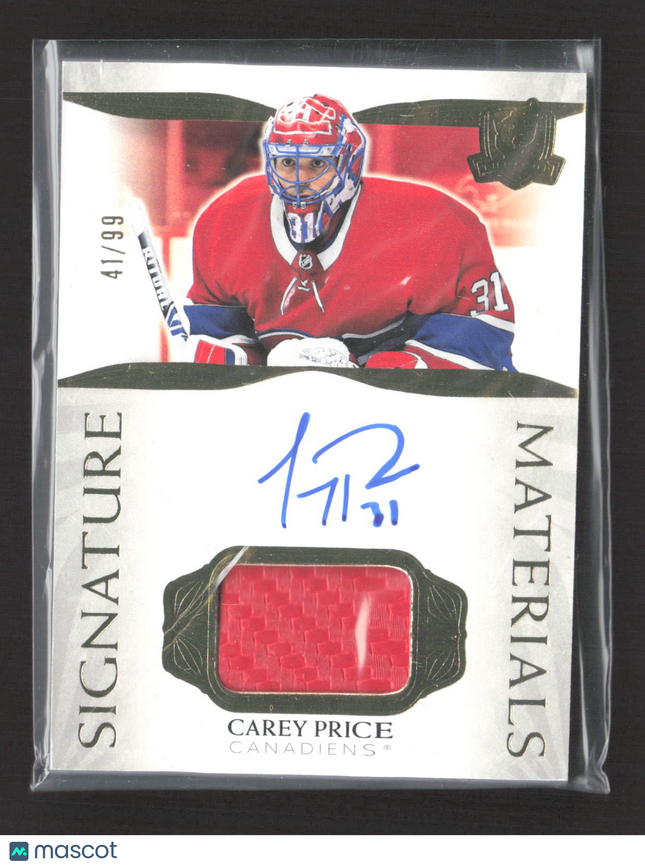 2021 Upper Deck The Cup Signature Materials Carey Price #SP-PR 41/99 Stick Auto