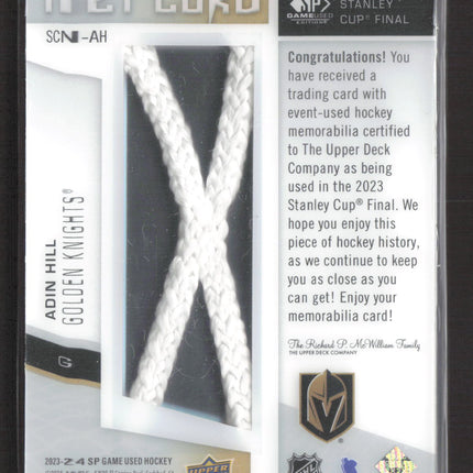 2024 Upper Deck SP Game Used Adin Hill #SCN-AH Stanley Cup Final Net Cord /25