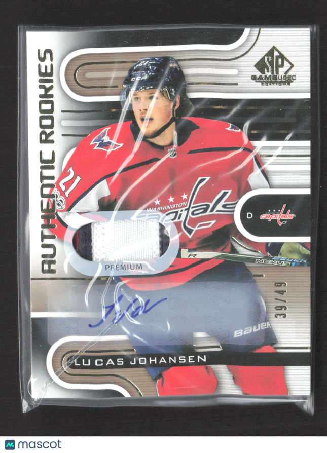 2023 UD SP Game Used Authentic Rookie Lucas Johansen #224 Premium Patch /49 Auto