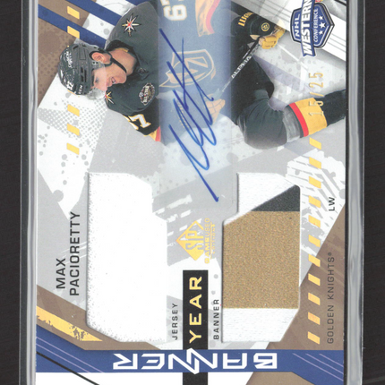 2022 Upper Deck SP Game Used Banner Year Max Pacioretty #BYA-MP /25 Jersey Auto