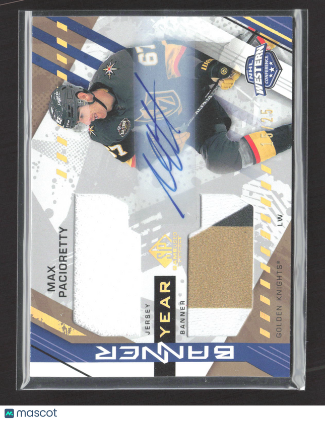 2022 Upper Deck SP Game Used Banner Year Max Pacioretty #BYA-MP /25 Jersey Auto