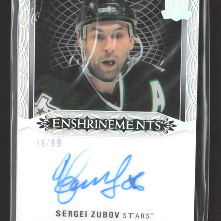 2023 Upper Deck The Cup Enshrinements Sergei Zubov #E-SZ 16/99 Auto