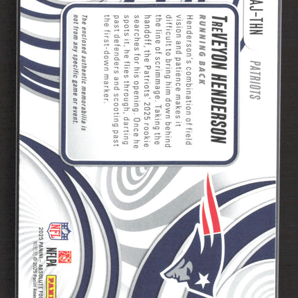 2025 Panini Absolute Football TreVeyon Henderson #AJ-THN RC Jersey