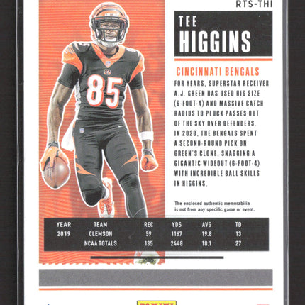 2020 Panini Contenders Football Rookie Ticket Tee Higgins #RTS-THI RC Jersey