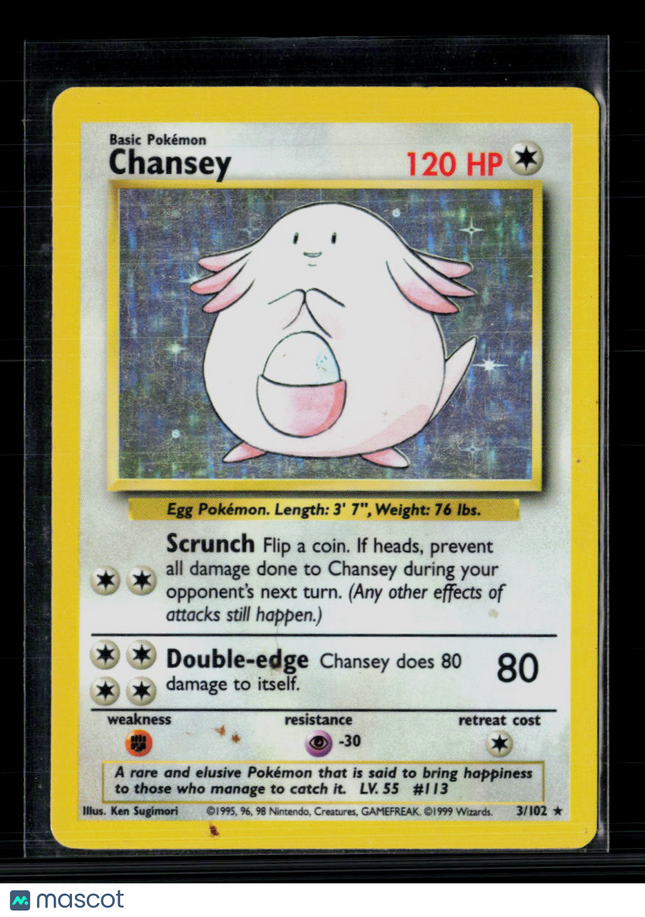Pokemon 1999 Base Set Chansey #3/102