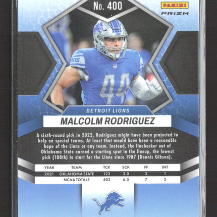 2022 Panini Mosaic Malcolm Rodriguez #400 Orange Fluorescent RC