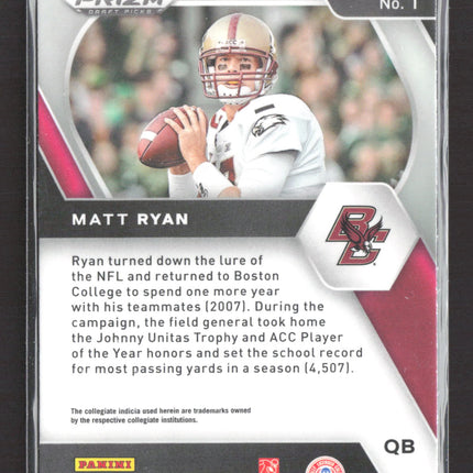 2021 Panini Prizm Draft Picks Matt Ryan #1 Cracked Ice