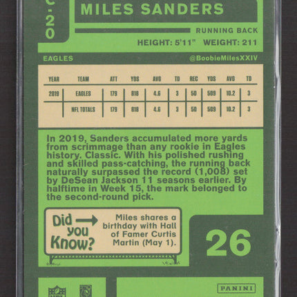 2020 Panini Chronicles Classics Miles Sanders #C-20 Green RC /199