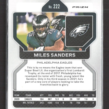 2021 Panini Prizm Miles Sanders #222 Green
