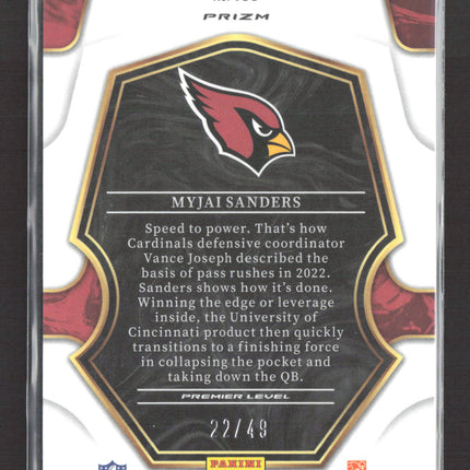 2023 Panini Select Prizm Myjai Sanders #103 Red Disco RC 22/49