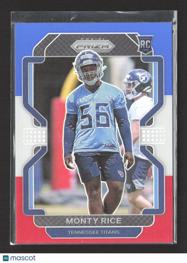 2021 Panini Prizm Monty Rice #420 Red White Blue RC