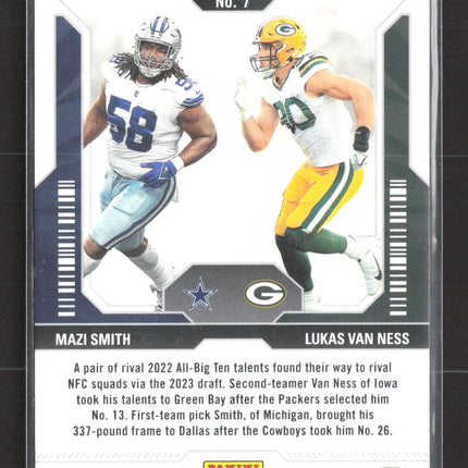 2023 Panini Contenders Football Round Numbers Lukas Van Ness Mazi Smith #7