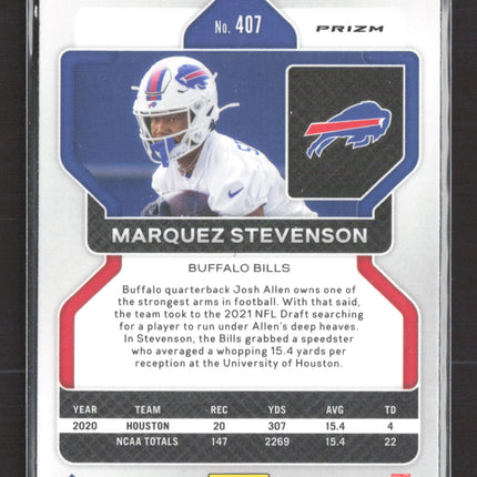 2021 Panini Prizm Marquez Stevenson #407 Green Pulsar RC