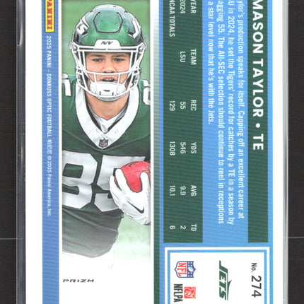 2025 Panini Donruss Optic Mason Taylor #274 Purple Shock