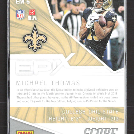 2019 Panini Score Epix Moment Michael Thomas #EM-5