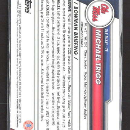 2023 Bowman Chrome University Michael Trigg #128 1st Bowman