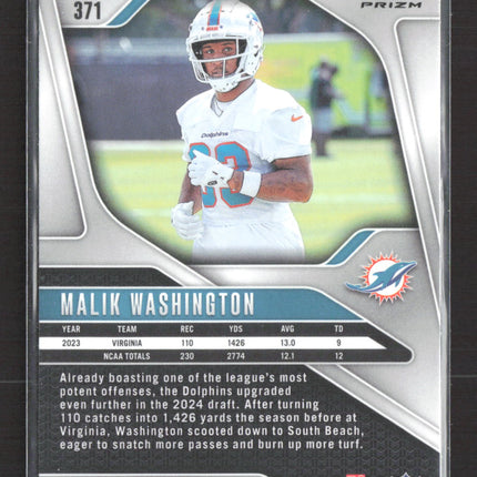 2024 Panini Prizm Football Malik Washington #371 RC