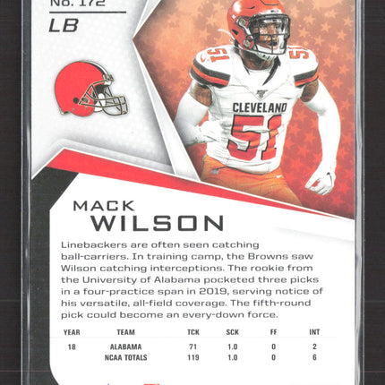 2019 Panini Rookies & Stars Mack Wilson #172 Red RC 10/99