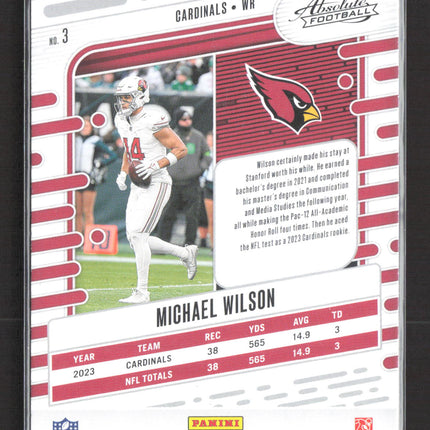 2024 Panini Absolute Football Michael Wilson #3 Red Kaleidoscope