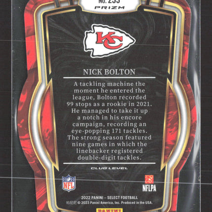 2023 Panini Select Prizm Nick Bolton #253 Club Level