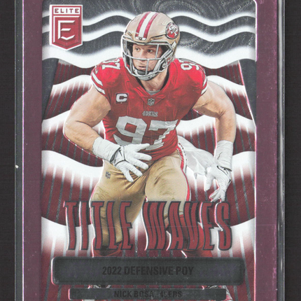 2023 Panini Donruss Elite Title Waves Nick Bosa #TW-8 Pink
