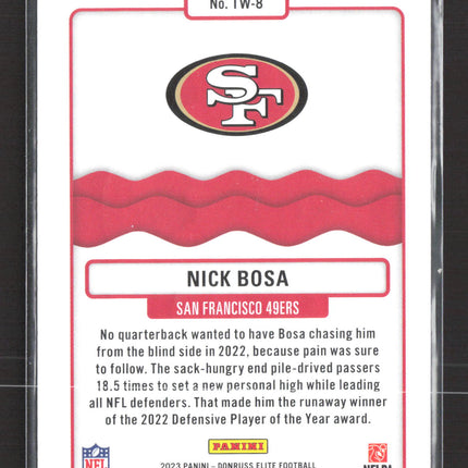 2023 Panini Donruss Elite Title Waves Nick Bosa #TW-8 Pink