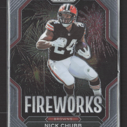 2023 Panini Prizm Fireworks Nick Chubb #F-12 Silver