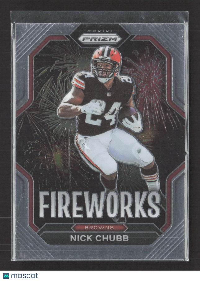 2023 Panini Prizm Fireworks Nick Chubb #F-12 Silver