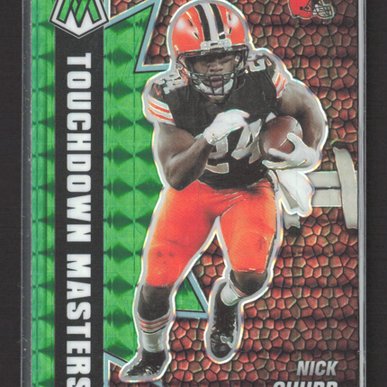 2021 Panini Mosaic Prizm Touchdown Masters Nick Chubb #TM-7 Green