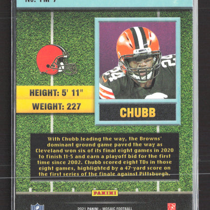 2021 Panini Mosaic Prizm Touchdown Masters Nick Chubb #TM-7 Green