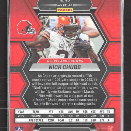2023 Panini Mosaic Prizm Nick Chubb #49 Reactive