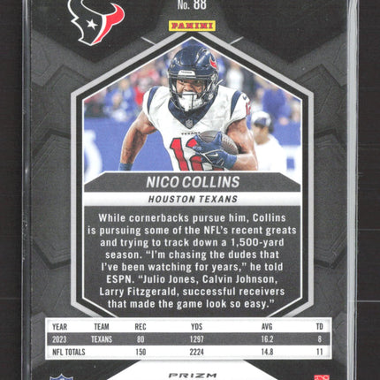 2024 Panini Mosaic Nico Collins #88 Red Prizm