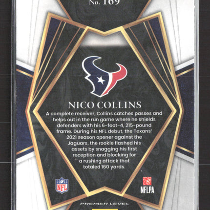2022 Panini Select Football Premier Level Nico Collins #169 RC