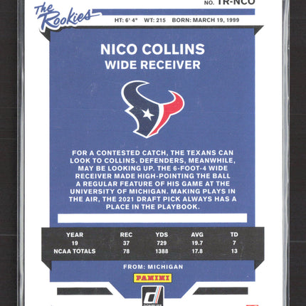2021 Panini Donruss The Rookies Nico Collins #TR-NCO Checkerboard
