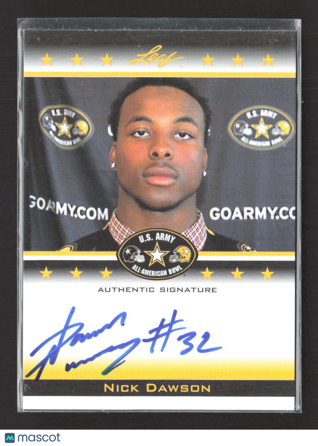 2012 Leaf U.S. Army Bowl Selection Tour Nick Dawson #TA-ND1 010/125 Auto