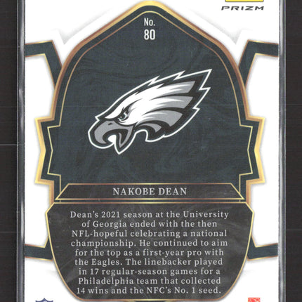 2023 Panini Select Concourse Prizm Nakobe Dean #80 RC
