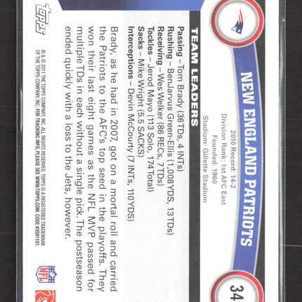 2011 Topps Patriots Team Checklist #346