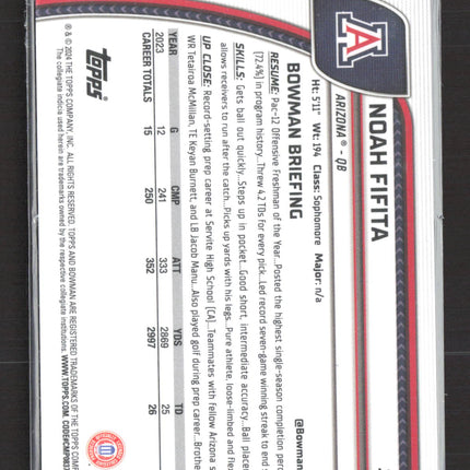 2024 Bowman Chrome University Noah Fifita #140 Purple Shimmer 1st Bowman