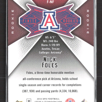 2012 Upper Deck SPx Finite Rookies Nick Foles #F-NF 106/299