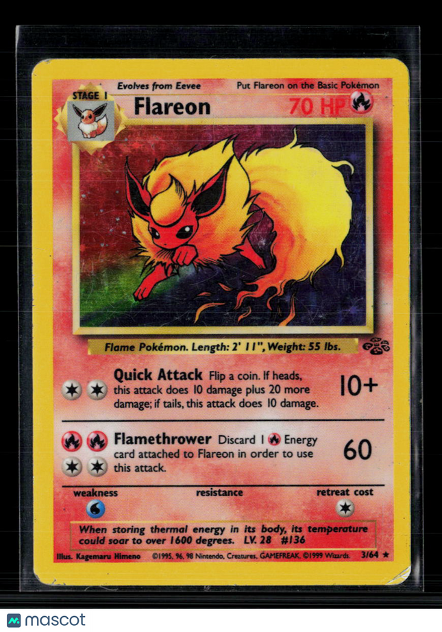 Pokemon 1999 Jungle Flareon #3/64