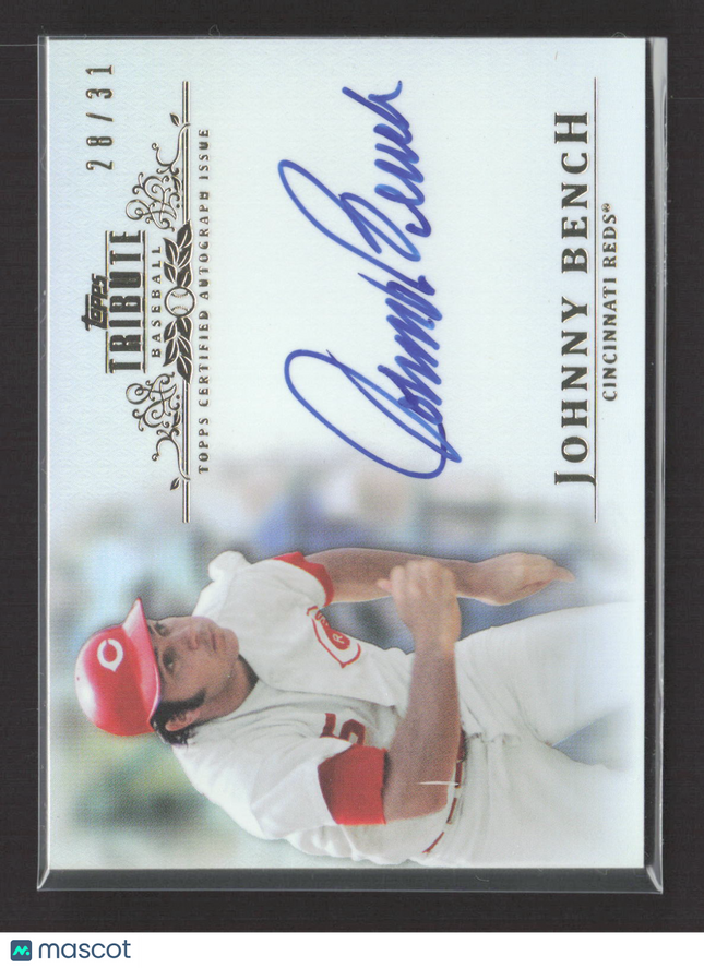2013 Topps Tribute Johnny Bench #TA-JB 28/31 Auto