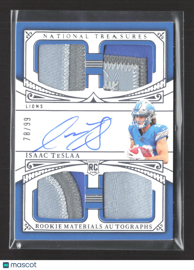 2026 Panini National Treasures Isaac TeSlaa Quad Patch RC 78/99 Rookie Auto