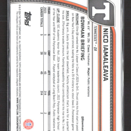 2024 Topps Bowman Chrome University Nico Iamaleava #139 1st Bowman