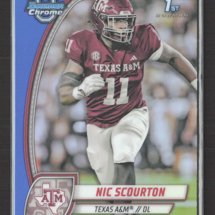 2024 Bowman Chrome University Nic Scourton #137 Blue Refractor /199