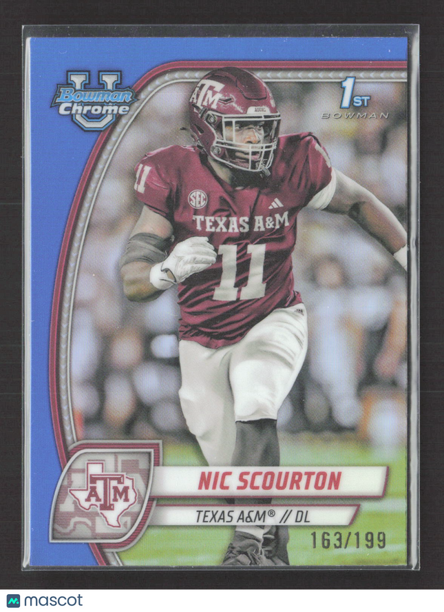 2024 Bowman Chrome University Nic Scourton #137 Blue Refractor /199