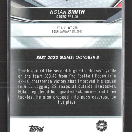 2022 Bowman University Nolan Smith #8 Speckle Refractor