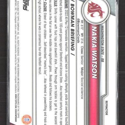 2023 Bowman Chrome University Nakia Watson #140 1st Bowman
