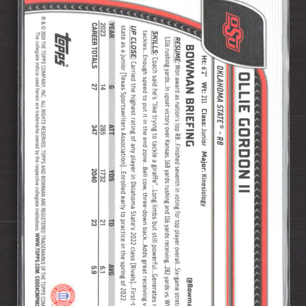 2024 Bowman Chrome University Ollie Gordon II #197 X-Fractor 1st Bowman