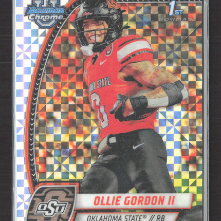 2024 Topps Bowman Chrome University Ollie Gordon II #197 X-Fractor 1st Bowman
