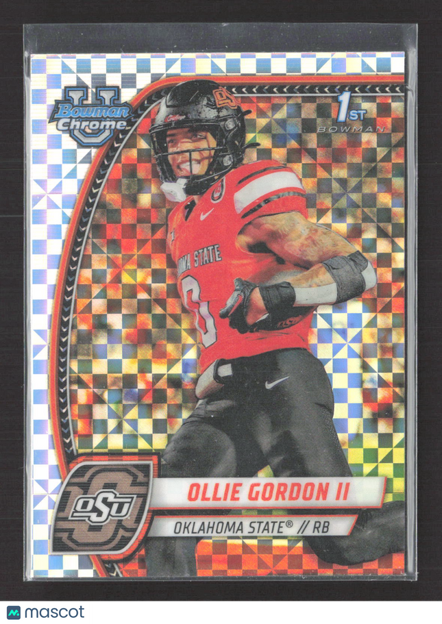 2024 Topps Bowman Chrome University Ollie Gordon II #197 X-Fractor 1st Bowman